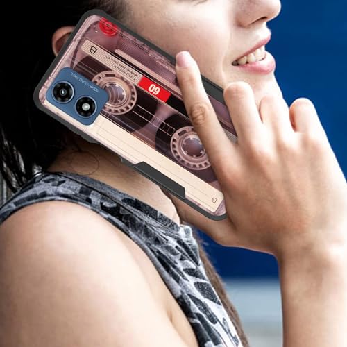 CICPLKSE for Moto G Play 4G 2024 Case,Dual Layer Heavy Duty Hybrid Shockproof Hard PC Soft Silicone TPU Bumper Protective Cover Case for Motorola Moto G Play 4G 2024,Cassette Tape - image 7