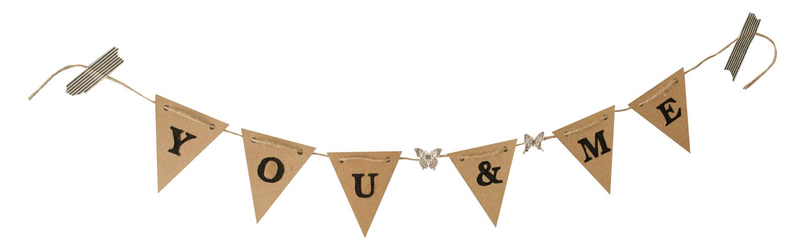 Image secondaire de URSUS 40650005 Lot de 20 fanions en papier kraft avec ficelle de jute 4,5 m personnalisables pour décoration de fête Marron Tail