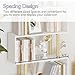 Yusong Geometric Bookcase, S Shaped Bookshelf 6-Tier Book Shelves for Bedroom, Modern Wood Decorative Display Shelf Tall Book Case for Home Office, Gold and White