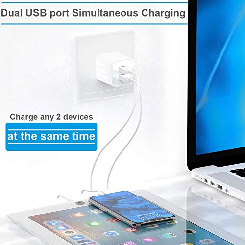 MBYY iPhone Charger MFi Certified Lightning Cable (4 Pack) 6FT Fast Charging Data Sync Transfer Cord with 2 Port USB Plug Wall Charger Travel Adapter Compatible with iPhone 11 Pro Max Xs X XR 8 7 Plus