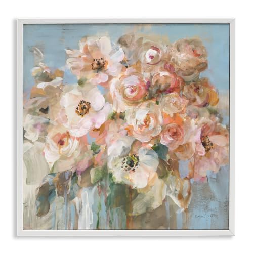 Blushing Bouquet Floral Still Life, 17 x 17 Inch Framed Giclée Print