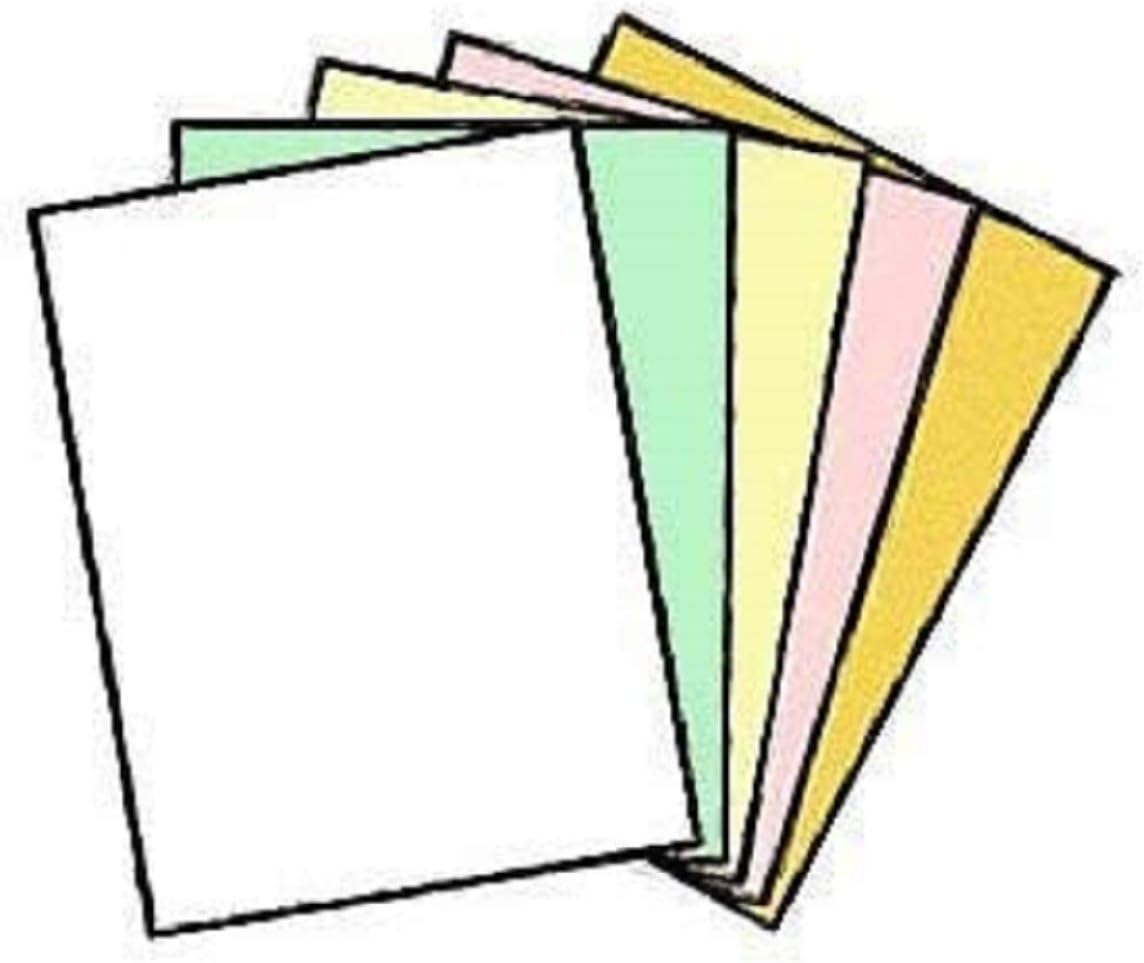 Limited Papers(TM) NCR Paper, Carbonless Sheets, Superior, Pre Collated, Multi Part, Bond Finish. (5 Part Reverse 8.5 x 14, Gold/Pink/Canary/Green/White (5931), 1 Ream)