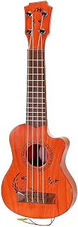 17in Kids Ukulele Toy Guitar 4 Strings for Age 3-6 | Mini Musical Educational Instrument with Pick & Realistic Wood Grain, Easy Play Beginner Boys Girls Birthday Gift (Orange)