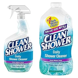 Clean Shower, Daily Shower Cleaner - No Scrub Bundle Pack [32oz. Spray Bottle & 60oz. Refill Bottle]