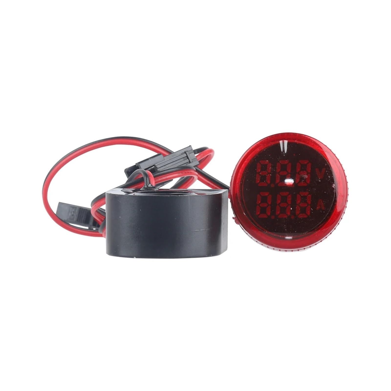 VXAXPOHZA 1pc 22mm 0-100A Volt Voltage Tester Meter Round Digital Voltmeter Ammeter Dual LED RED AC50-500V