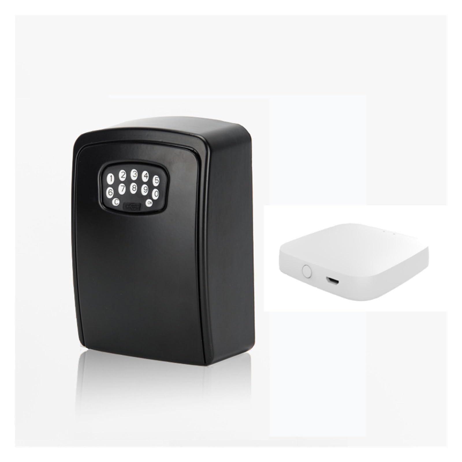 CVFRDD Security Safe Box Tuya Smart Key Lock Box Wall Mounted Aluminum Alloy Safe Weatherproof With Code Storage Indoor Outdoor(Safe box 2 with Hub)