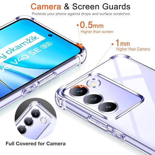 Image of Lustree Compatible with vivo V27 Pro 5G Back Cover| Clear + TPU Case with 4 Corner Air Cushion Protection & Camera Protection | Slim& Stylus Cover for vivo V27 Pro 5G