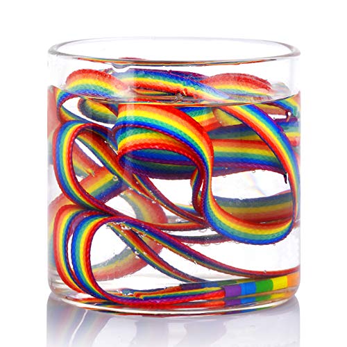 Rainbow Striped Shoe Laces - Rainbow Pride Shoelaces Gay Pride Lgbtq Laces For Parades - Recycled Plastic Materials Brightly Colored Rainbow Laces For Shoes & Sneakers And Cavans 47" #TOP2