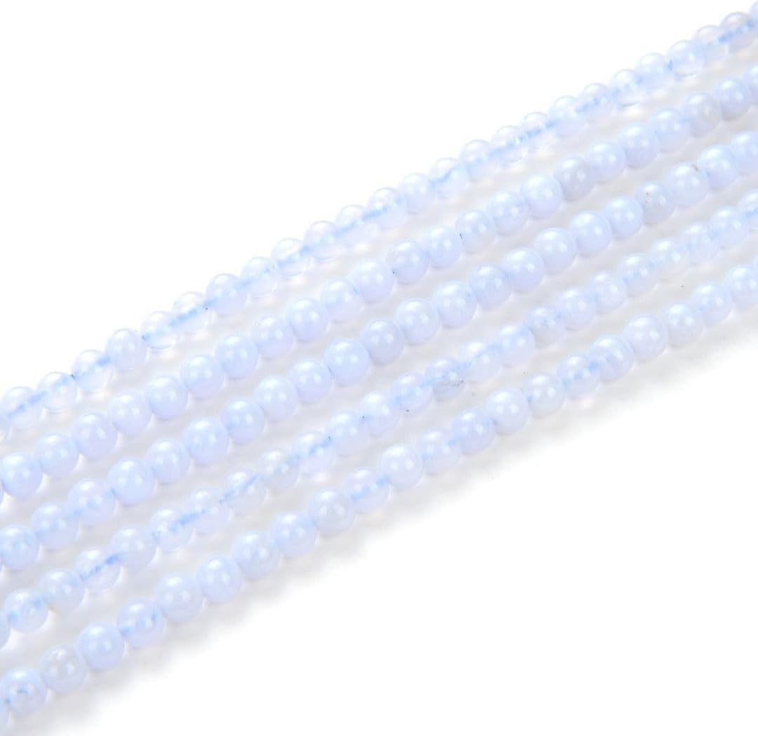 90pcs Adabele Natural Blue Lace Agate Healing Gemstone 4mm Small Round Beads Gem Stone Spacer for DIY Craft Jewelry Making GE11-4 - Image 4