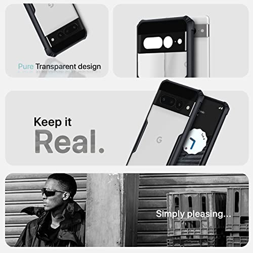 Image of Pikkme Google Pixel 7 Pro Back Cover | Crystal Clear Transparent Back | Ultra Hybrid | Full Camera Protection | Raised Edge | Bumper Back Case for Google Pixel 7 Pro (Black)