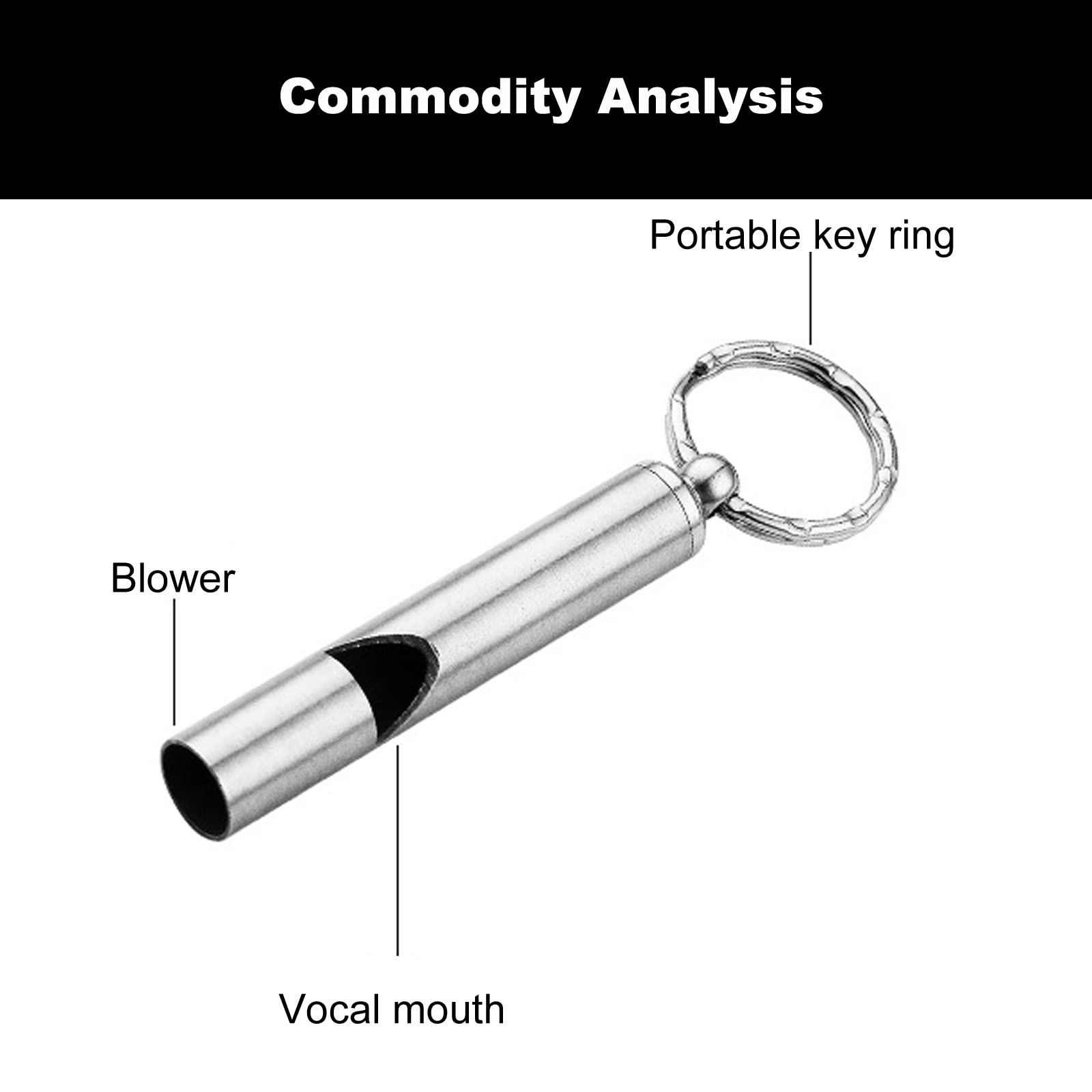 FXHDC-M 2PCS Mini Stainless Steel Survival Whistle Perfect for Camping, Hiking and Boating Loud Emergency Whistle with Far Distance Rang for Sporting Events and Call Your Dog?Keychain Included