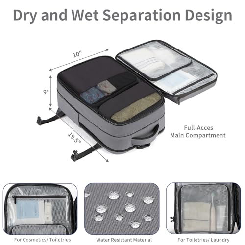 RDTGO Carry on Backpack, 40L Flight Approved Travel Backpack for Men & Women, Expandable luggage Backpack with 4 Packing Cubes, 17 inch Laptop Backpack,Water-Resistant Business Daypack Weekender Bag 5