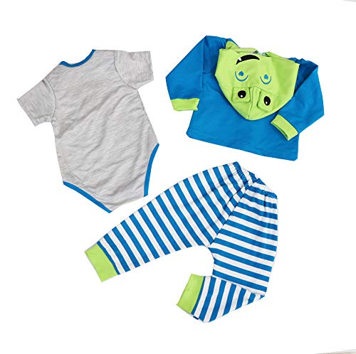 WAWA-HAOKEAI Reborn Baby Dolls Clothes for 22-24 inch Handmade Doll Clothes fit for Toddler Dolls Matching Clothing 3 Piece Sets