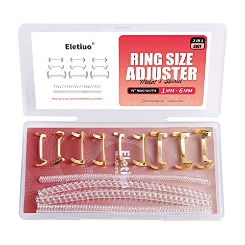 13 Pack Filled 14k Gold/Silver Metal Ring Guard with 4 Sizes Spirals,Invisible Ring Size Adjuster Set for Loose Rings,Ring Guard, Ring Sizer, Fit for Men and Women Rings,2 Styles (Gold+Transparent) Cover