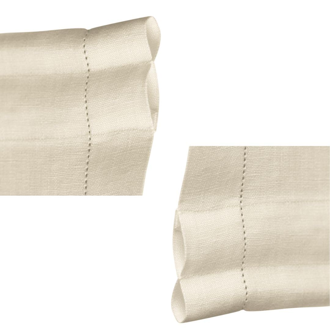 Cuore di lino - Cortina de Cristal de Puro Lino 100% Made in Italy Ajour Blanco Crema (60 x 160 cm)