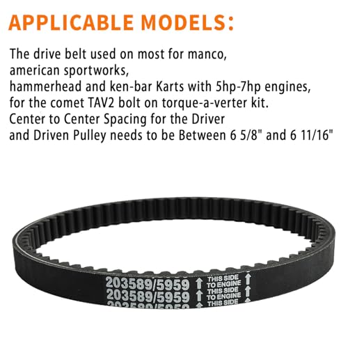 3pcs 30 Series go Kart Drive Belt Replacement Parts for Manco 5959 / Comet 203589 New 0.75" Tapered on Both Sides