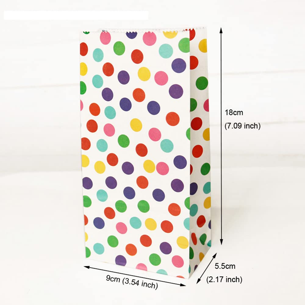 Accessoire Fête Romon - 24 Sacs Cadeaux En Papier Kraft Arc-en-ciel Pour Anniversaire D'enfant Avec Autocollants - Idéal Pour Petits Cadeaux Et Fêtes Petit Sac Cadeau