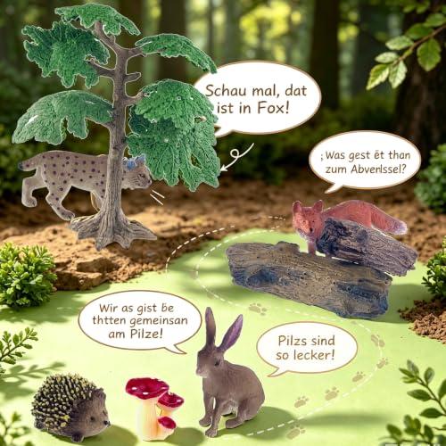 Toclsixz Lot de 15 figurines d'animaux de la forêt avec animaux et – vue 4