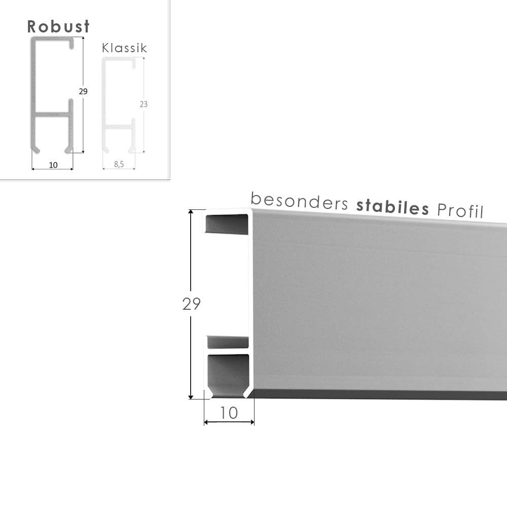 hang-it 12 Meter Premium Bilderschienen Galerieschienen - Komplett Set