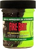 Fire Bait Fishing Attractant Lure, Dough Bait for Trout, 1.5 oz, Glitter Infused, 90% Biodegradable, Increased Visibility, Vibrant Colors, Ideal for Catching Trout,14 Colors (Grasshopper)