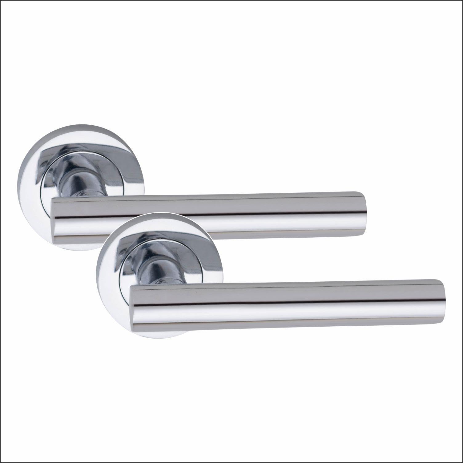 Golden Grace 1 Pair Straight T-Bar Door Handles Polished Chrome Finish