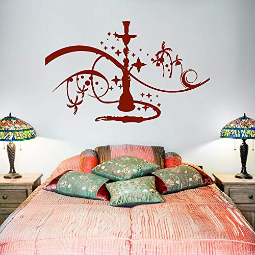 SUPWALS Wandtattoos Shisha Wandtattoo Shisha Palm Stars Rauchen Vinyl Wandtattoo Schlafzimmer Wohnzimmer Mann Höhle Home…