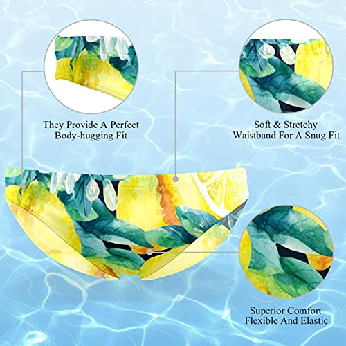 Lorvies Men's Plant Fruit Yellow Lemon Pattern Swimsuit Brief Bikini Swimwear Sexy Swimsuit Swimming Short Quick Dry #TOP1
