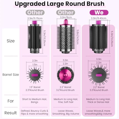 Image of Upgraded Large Round Volumizing Brush for Dyson Airwrap HS01 /05 /08 Attachments, Bigger Round Brush Attachment Compatible with Airwrap Accessory for Dry Fast Smooth Add Big Volume