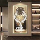 HDZNDH Orologio Da Parete Moderno, Decorazioni Da Parete 3D Con Luce LED, Movimento Silenzioso Al Quarzo, Scultura Murale Luminosa, Design Con Corna, Decorazione Moderna Per Ingresso