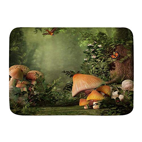 Preisvergleich Produktbild Fußmatten, Schmetterlingspilzstumpf Blumenmimose, Küchenboden Badteppichmatte Saugfähig Innenbadezimmer Dekor Fußmatte Rutschfest