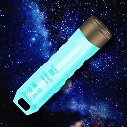 A5x Led Rechargeable Flashlight, Super Bright 650 Lumens EDC Flashlight, UV Flashlight Sidelight, Fluorescent Skyblue Keychain Small Flashlight, Pocket Size, 8 Mode for Reading Camping Outdoor