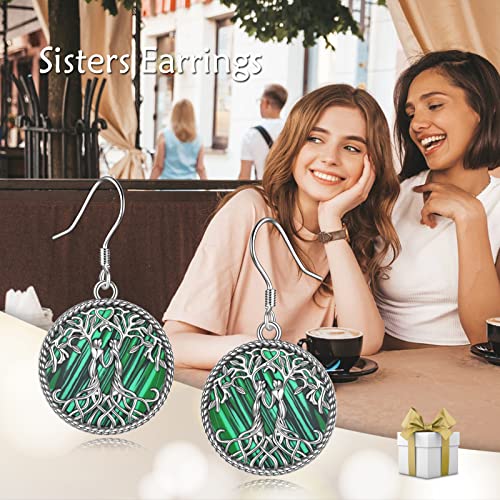 Image of YFN Sister Earrings Gifts from Sister, Sterling Silver Crystal Sister Earrings Jewelry, Birthday Jewelry Gift for Sisters