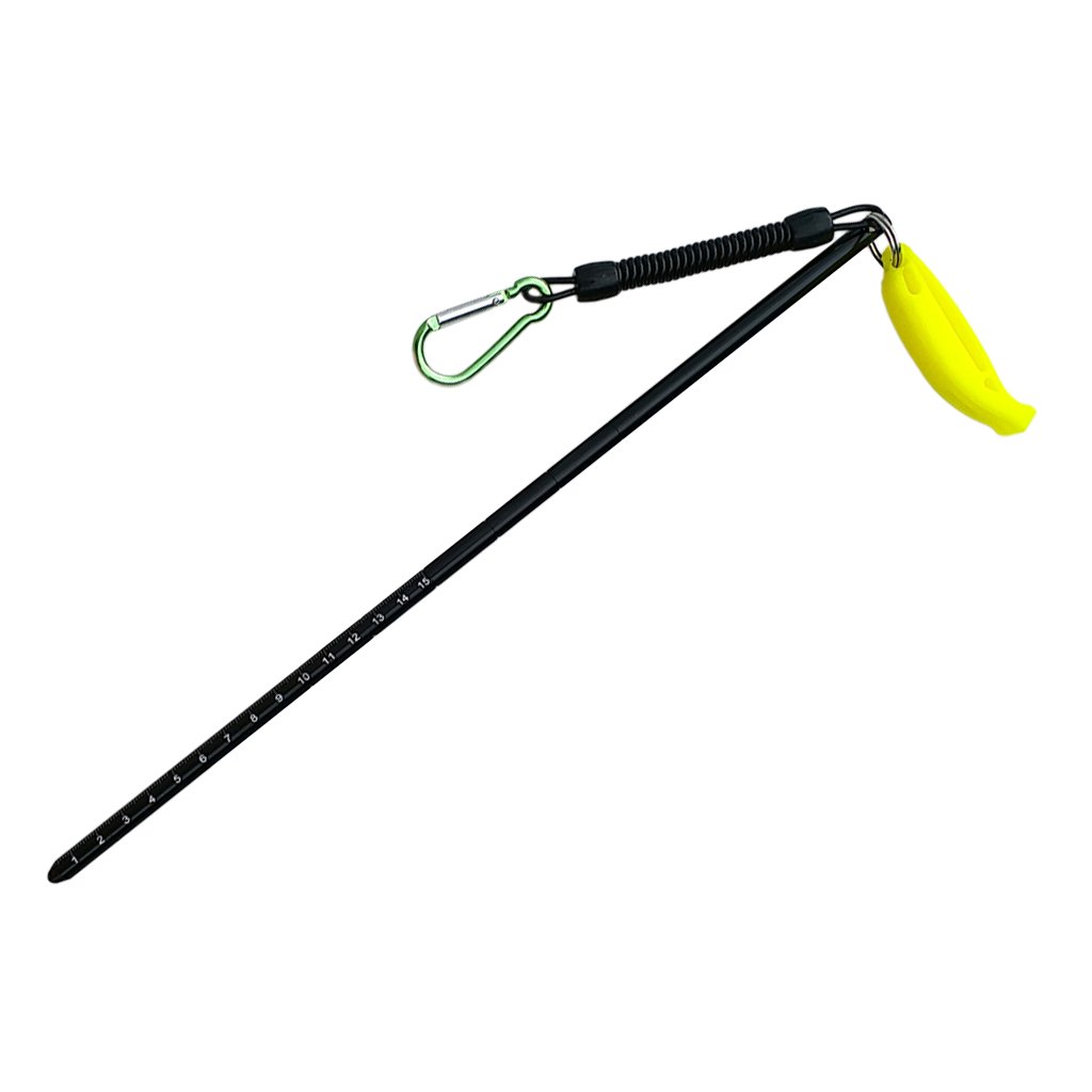 D DOLITY 34cm Aluminium Riffstab Unterwasser Tauchen Zeigestab mit Spiralkabel - Schwarz