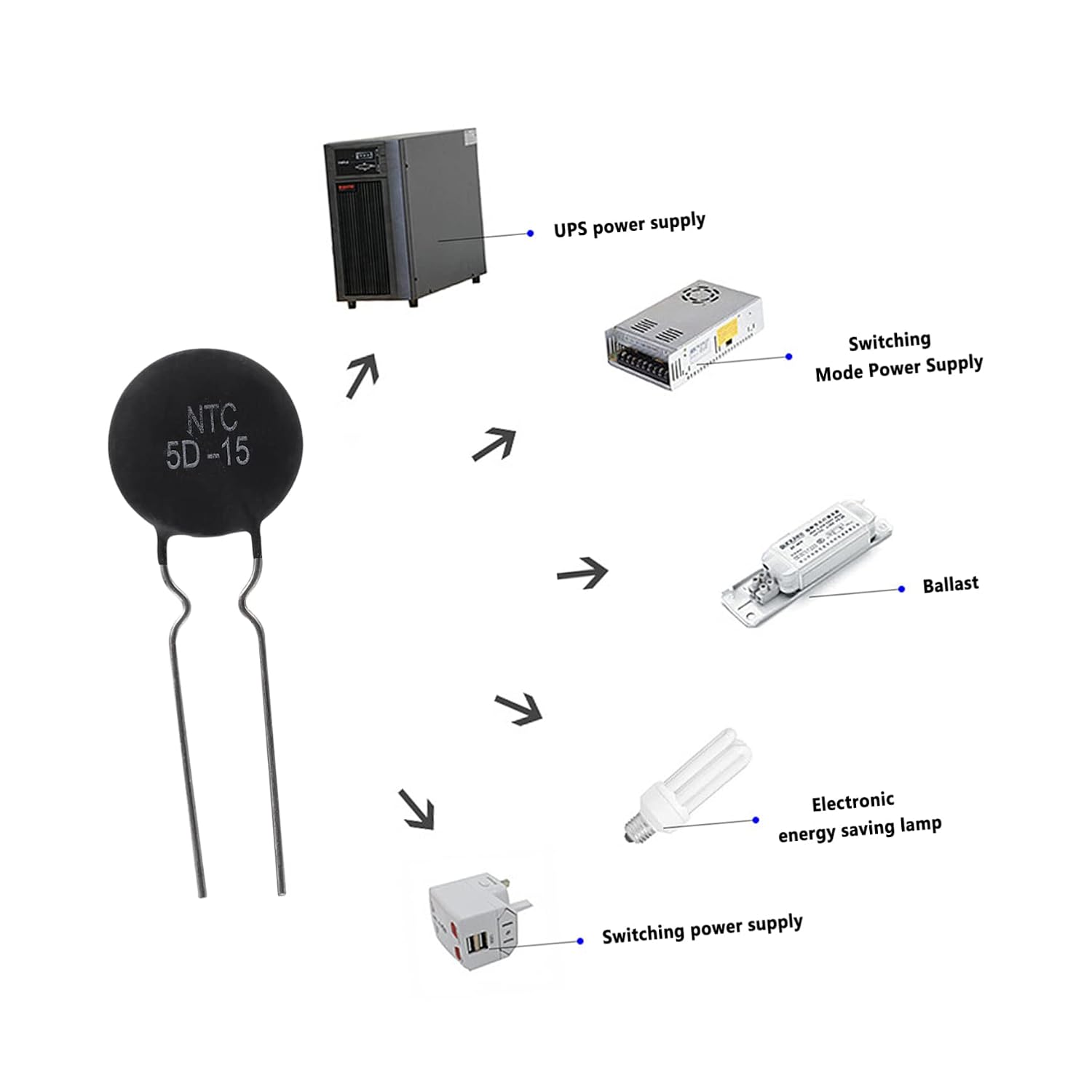 20 Pcs NTC Thermistors Thermal Resistor for Temperature Control and Battery Protection