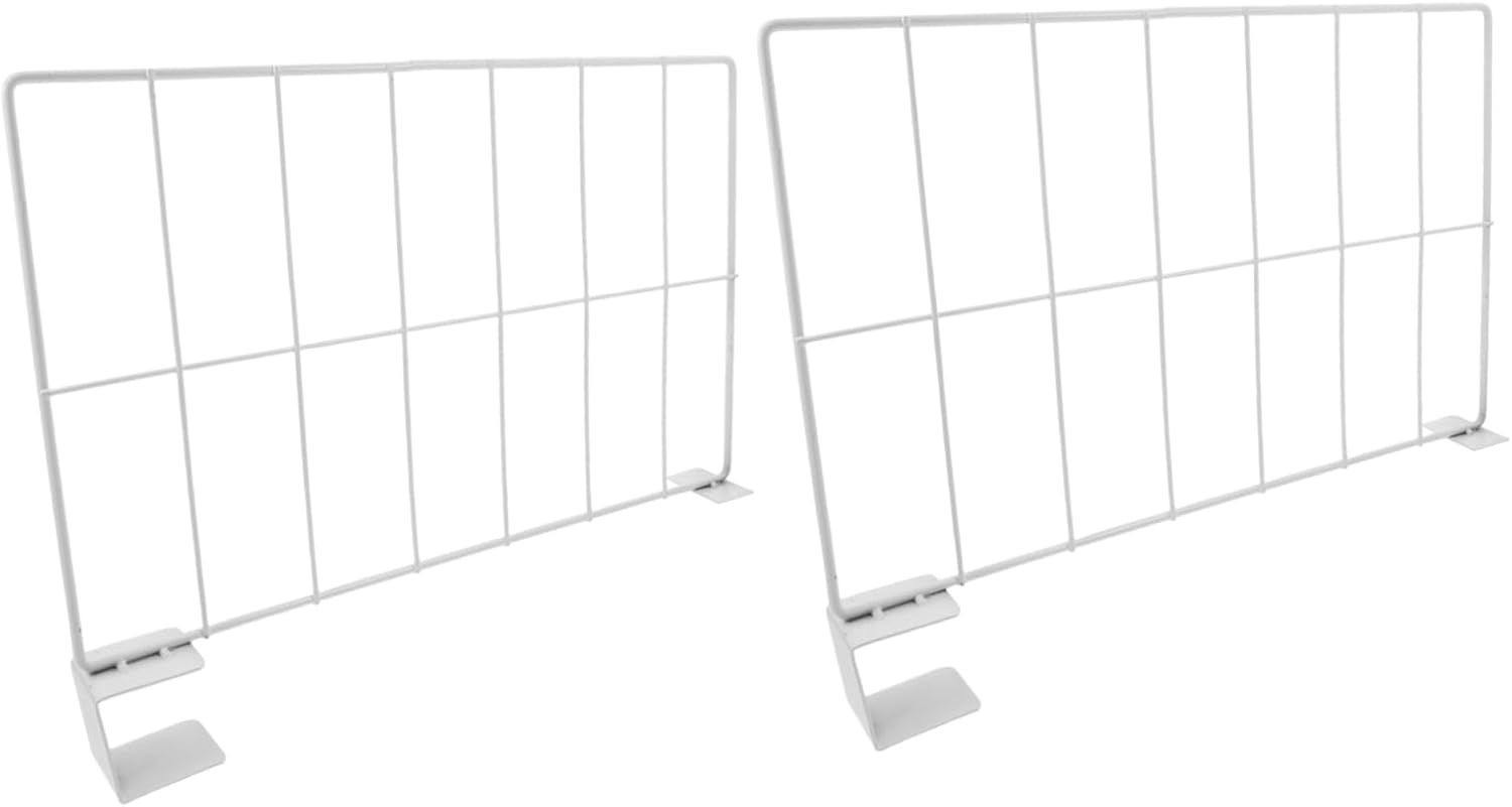 2pcs Wire Shelf Dividers for Closet Pantry Garage Laundry Storage Organization Racks Adjustable