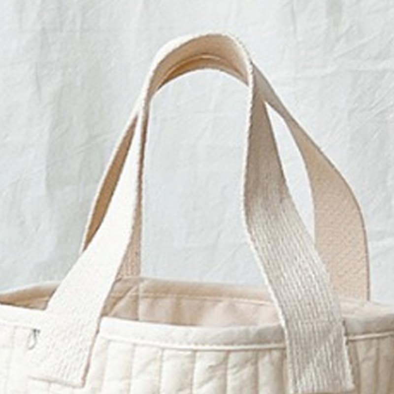 Bolsa de almacenamiento de pañales de algodón, bordado exquisito, gran capacidad, bolsa de almacenamiento de biberones para cochecito (patrón de