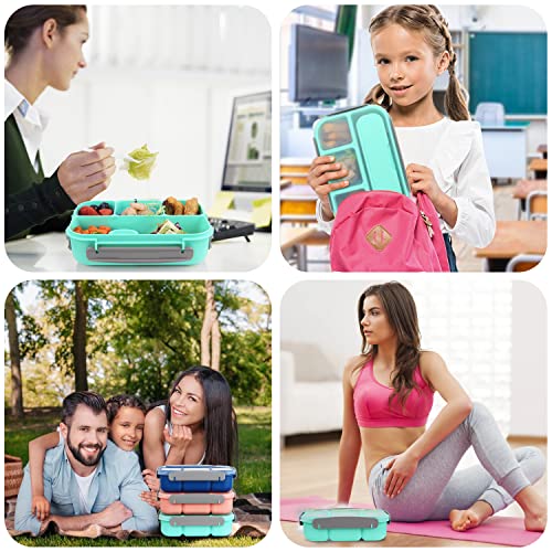Image of MaMix Bento Lunch Box Adult Lunch Box, Lunch Box Kids, Lunch Containers for Adults /Kids /Students,1300ML-4 Compartment Bento Lunch Box (green)