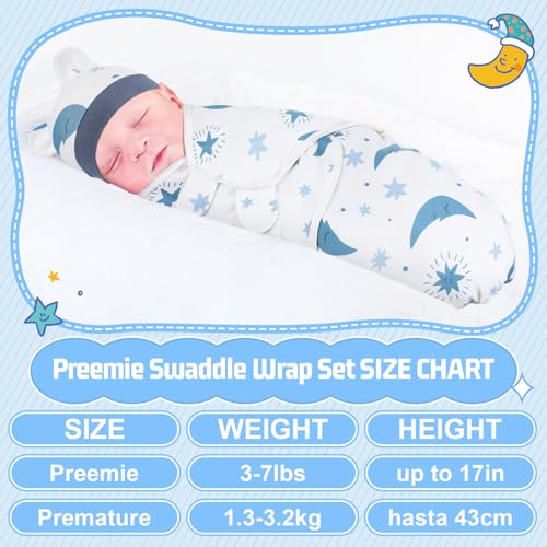 Image of Buryeah 4 Pack Preemie Swaddle Blanket Wrap Set