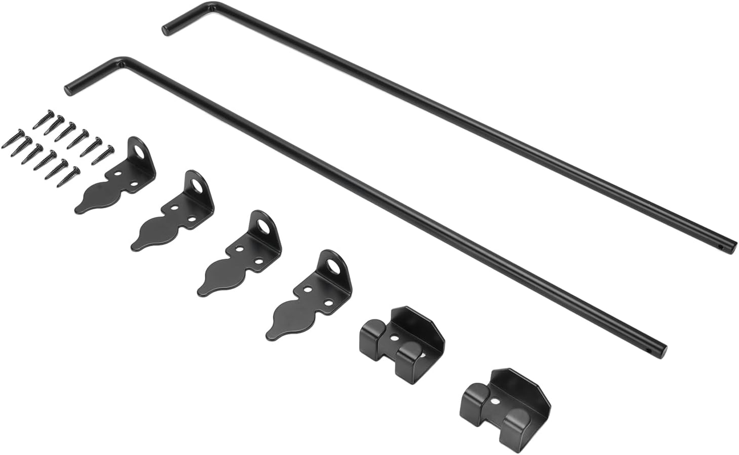 Gate Drop Rod, Heavy Duty Construction with Zinc Plated Steel, 24 Inch Ground Latch for Wood and Metal Fences, Ideal for Single and Double Doors