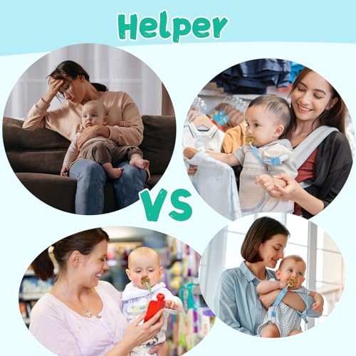 Image of babygoal Neutral Pacifier Clips, 6 Pack Paci Holder Clip Leashes Fits for Most Baby Pacifiers and Binkies