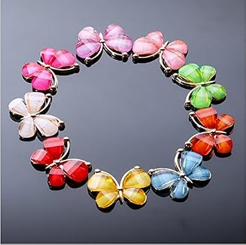Zidetang 50Pcs Butterfly Alloy Rhinestone Buttons/Buckle Embellishment button DIY accessories (Purple)