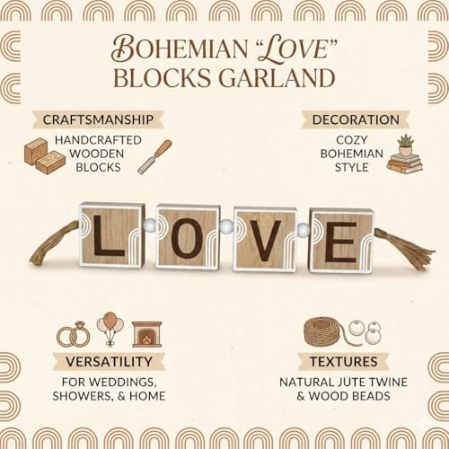 Image of CraftVatika Decorative Wooden Showpiece Gift for Home Decor Living Room Aesthetic, Love Printed Romantic Gift for Woman Man Couples, Wedding Birthday Anniversary Valentine's Day Gifts for Girl Boy