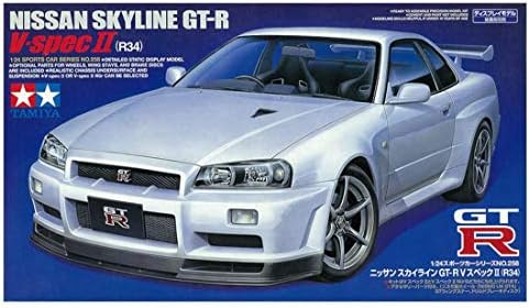 Amazon Com Tamiya Nissan Skyline Gt R R34 V Spec Ii 1 24 Scale Model Kit Arts Crafts Sewing