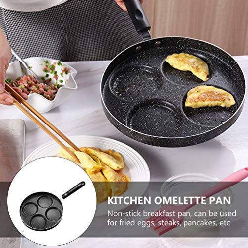 HEMOTON Frigideira para ovos com molde para 4 xícaras, panela antiaderente de ferro para cozinhar ov