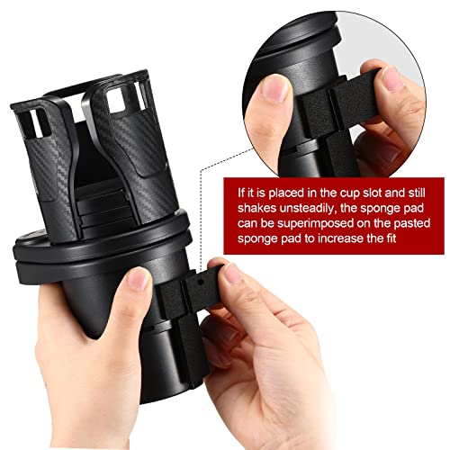2 Pieces Car Cup Holder Multifunctional Cup Drink Holder Adjustable Automotive Cup Holders Adapter Vehicle Mounted Cup Holder Extender With 4 Car Coasters Cup Holder Insert Coaster (Black, Matt Black) #TOP3