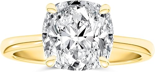 WYDDO 1-3CT Square cut Lab Grown Diamond Solitaire Engagement Ring, Solid 10K/14