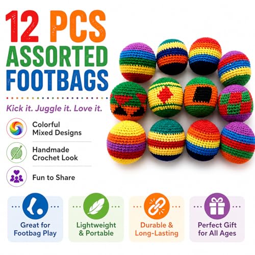 image for Phizli Footbag - 2 Panel Sand Filled Foot Bag, Soft Suede Kicking Bag 