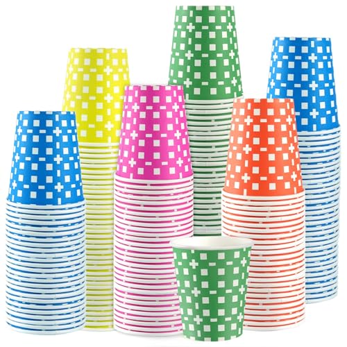 CUPLOOV 500Pack 5 oz Paper Cups Multicolor Small Bathroom Mouthwash Disposable Paper Cups Dessert Dispenser for Home Use Party Picnic Travel and Event BBQ 5 Colors