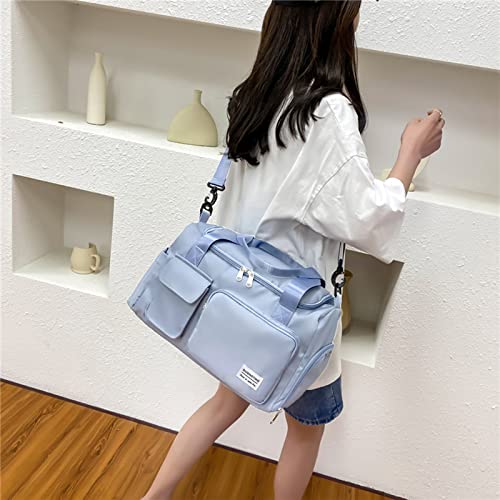 Image of Small Gym Bag for Women, Travel Duffle Bag Carry On Weekender Bag with Shoe Compartment