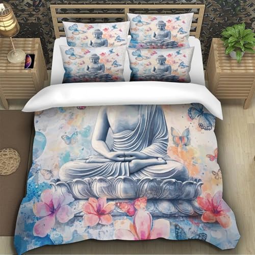 Housse de couette Bouddha 3D de qualité supérieure en microfibre douce - 5